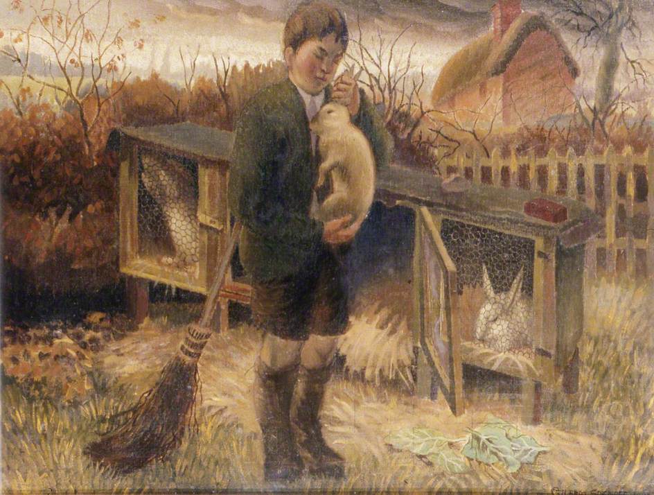 Boy Holding a Rabbit (alt. title Boy with a Rabbit)