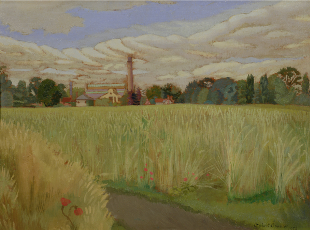 Paper Mill Bourne End (alt. titles: Jackson's Mill, Bourne End, Paper Mill Cas End, A Field of Wheat with a Chimney Beyond)