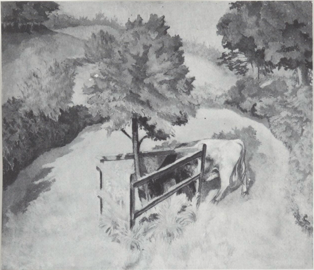 Summer Afternoon (alt. title: A cow grazing on a hillside)